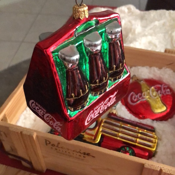 Coca-Cola Ornaments Holiday 🎁 vintage! like new! original box! 3 glass ornaments - Picture 5 of 17